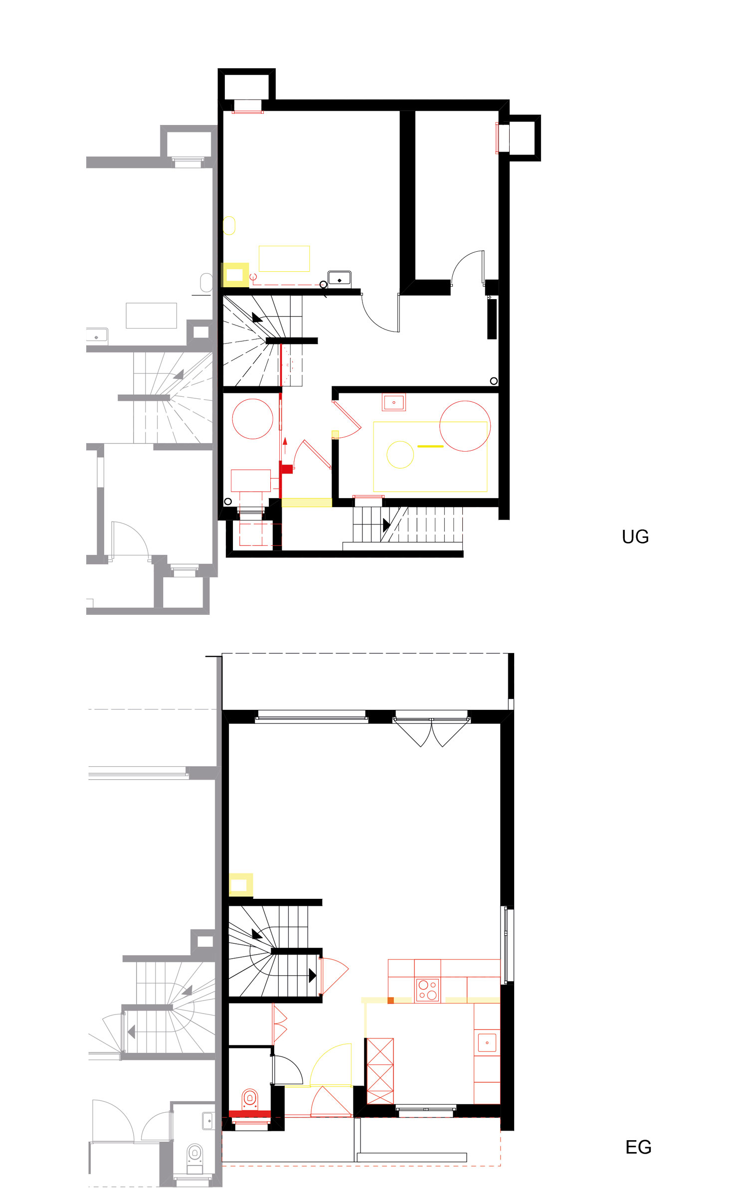 Projekt Pfeifenweid 13 Grundrisse UG und EG