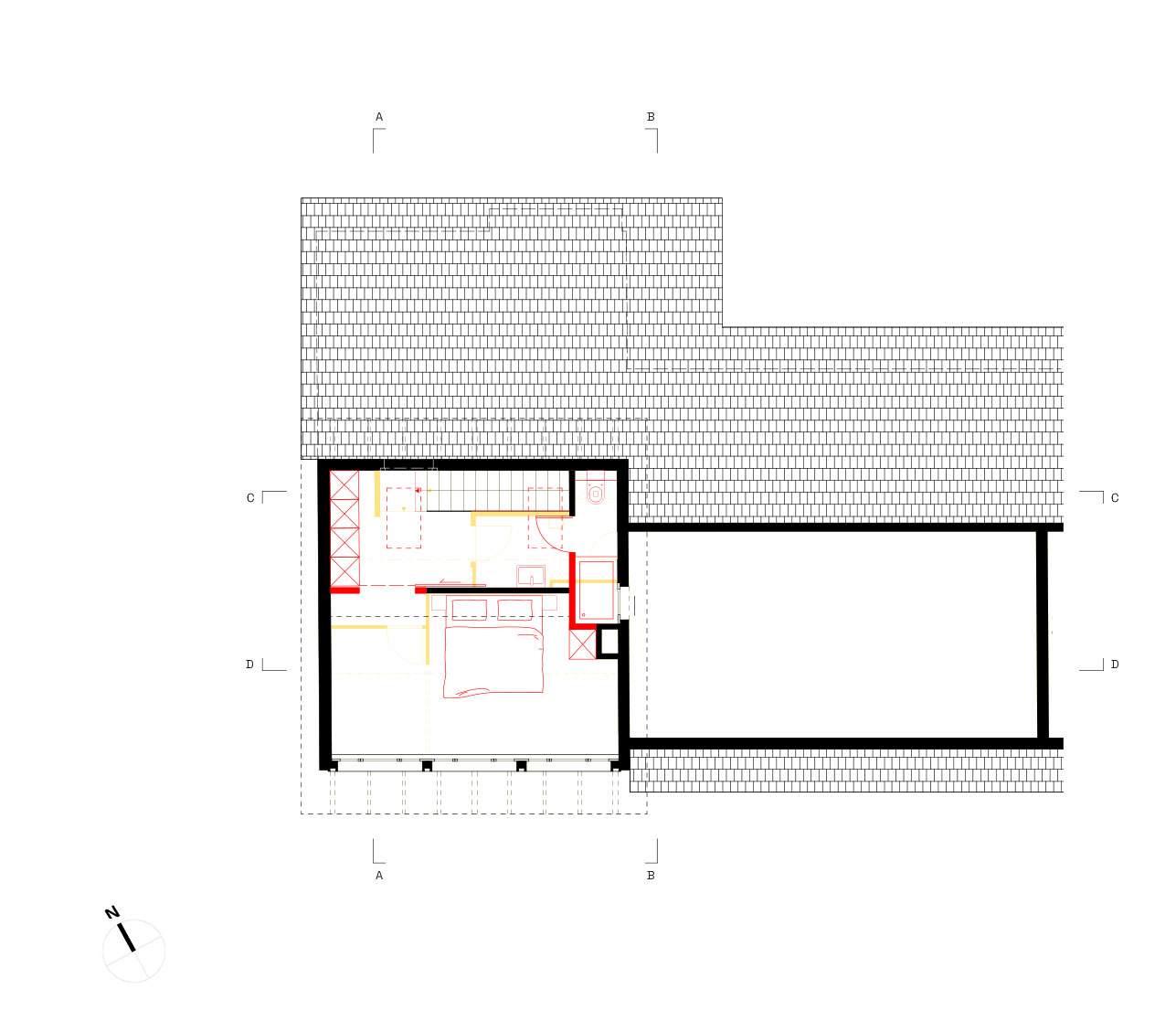 Grundriss Obergeschoss Projekt Herrliberg, Umbau Sanierung denkmalgeschütztes haus